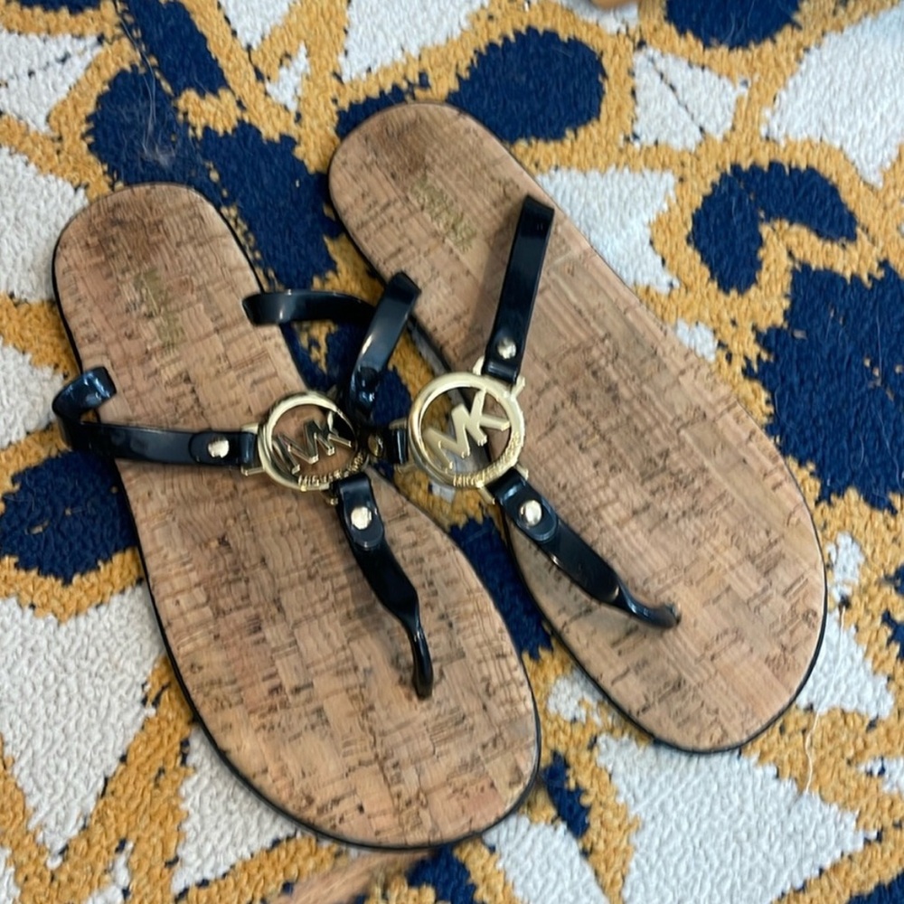 Michael Kors Black and Gold Sandals